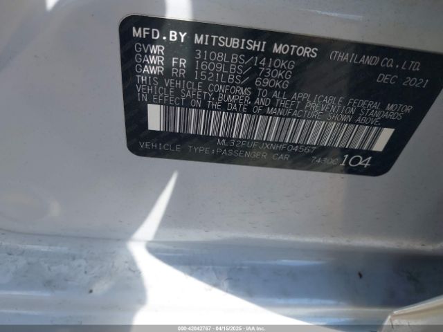 2022 MITSUBISHI MIRAGE G4 ML32FUFJXNHF04567 Photo 8