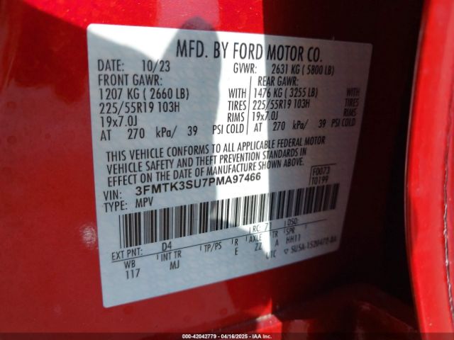 3FMTK3SU7PMA97466 Ford Mustang Mach-e Premium