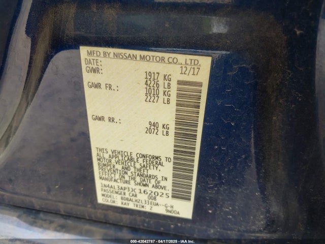 1N4AL3AP3JC162025 Nissan 2018