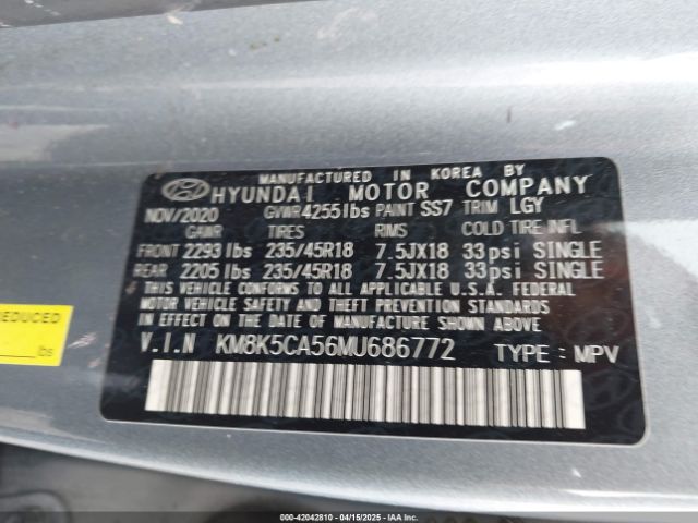 KM8K5CA56MU686772 Hyundai Kona Ultimate