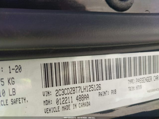 2C3CDZBT7LH125126 Dodge Challenger R/t