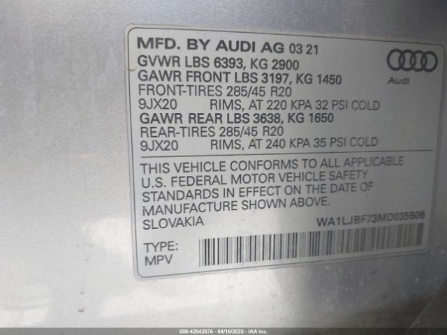 2021 AUDI Q7 WA1LJBF73MD035506 Photo 8