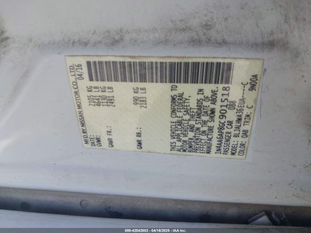1N4AA6AP8GC901518 Nissan Maxima 3.5 Platinum