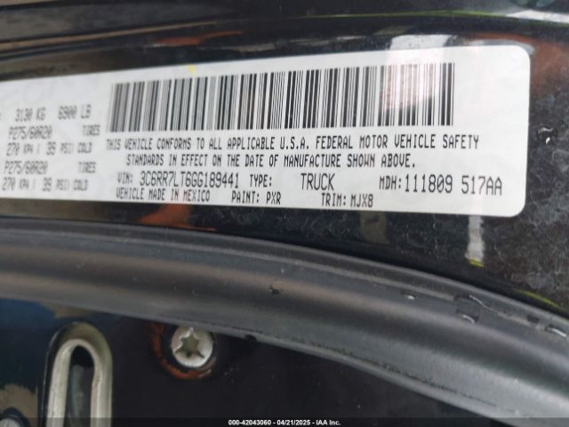 3C6RR7LT6GG189441 RAM 1500 Big Horn