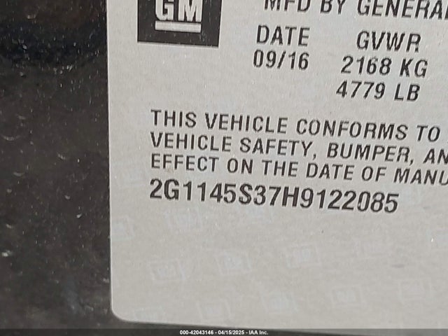2G1145S37H9122085 Chevrolet IMPALA 2LZ