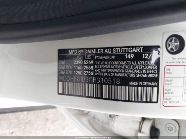 WDDHF8JB3GB310518 Mercedes-Benz E 350 4matic