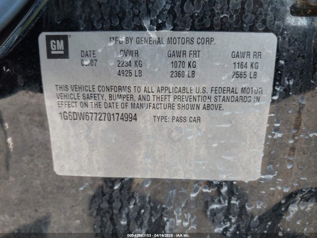 2007 CADILLAC STS 1G6DW677270174994 Photo 8