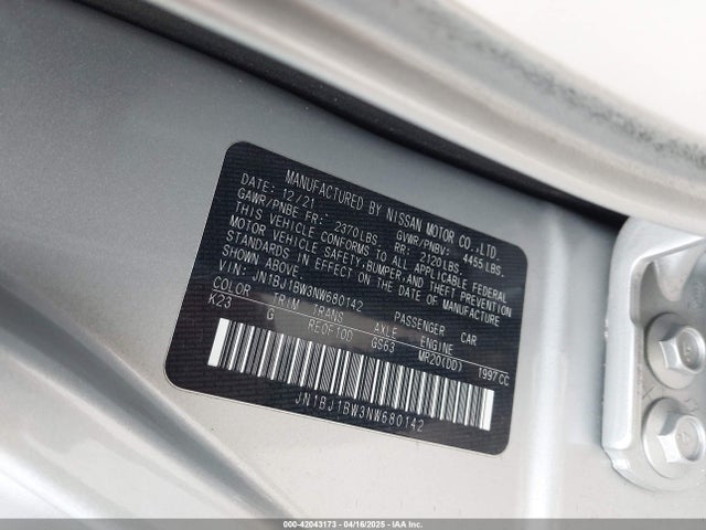JN1BJ1BW3NW680142 Nissan Rogue Sport Sv Awd Xtronic Cvt