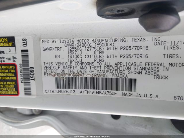 5TFLU4EN6FX120947 Toyota Tacoma Base V6