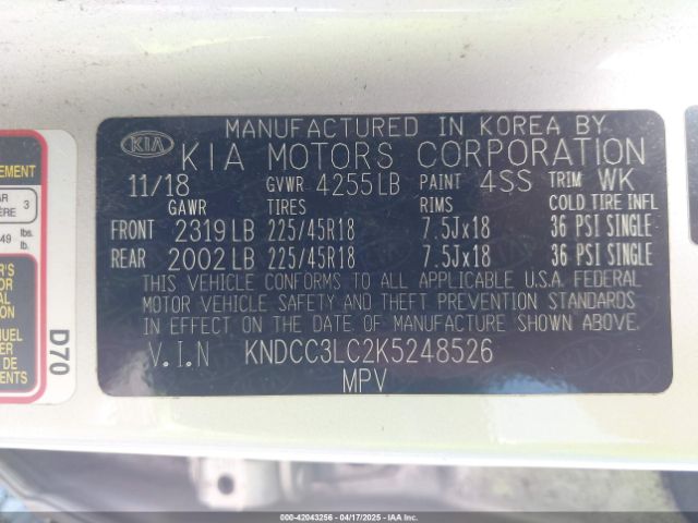 KNDCC3LC2K5248526 KIA Niro S Touring