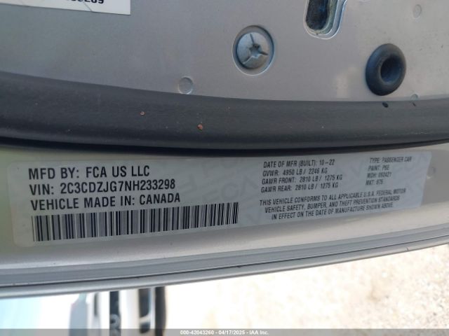 2022 DODGE CHALLENGER 2C3CDZJG7NH233298 Photo 8