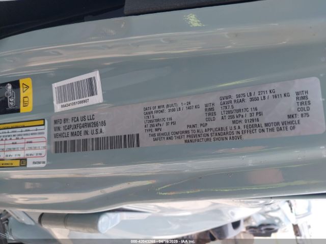 2024 JEEP WRANGLER 1C4PJXFG4RW266186 Photo 8