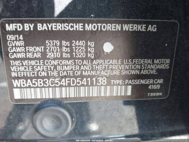 WBA5B3C54FD541138 BMW 535i Xdrive