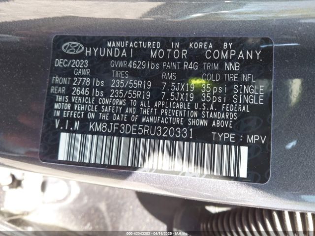 2024 HYUNDAI TUCSON KM8JF3DE5RU320331 Photo 8