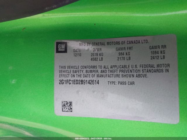 2011 CHEVROLET CAMARO 2G1FC1ED2B9142614 Photo 8