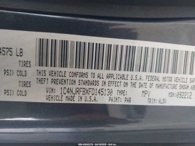 1C4NJRFBXFD145130 Jeep Patriot High Altitude Edition