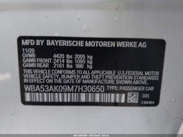2021 BMW 228I GRAN COUPE WBA53AK09M7H30650 Photo 8
