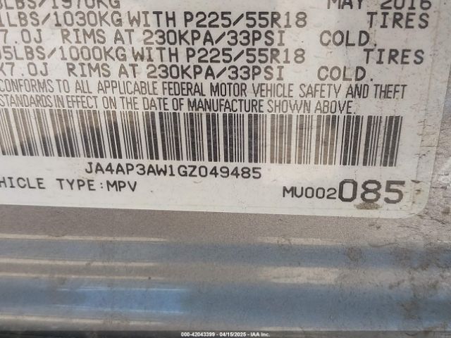 2016 MITSUBISHI OUTLANDER SPORT JA4AP3AW1GZ049485 Photo 8