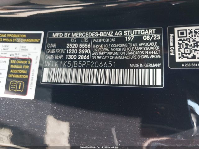 W1K1K5JB5PF206651 Mercedes-Benz E 450