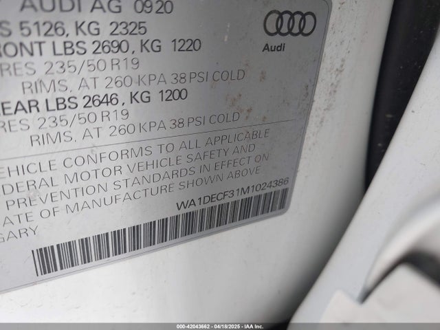 2021 AUDI Q3 WA1DECF31M1024386 Photo 8