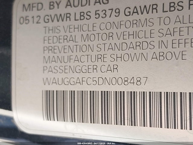 2013 AUDI A6 WAUGGAFC5DN008487 Photo 8