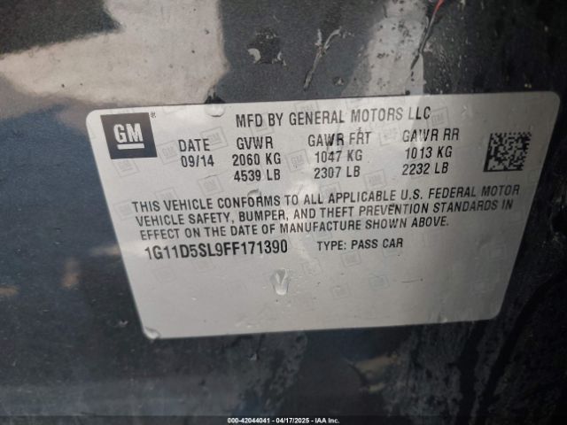1G11D5SL9FF171390 Chevrolet MALIBU 2LT