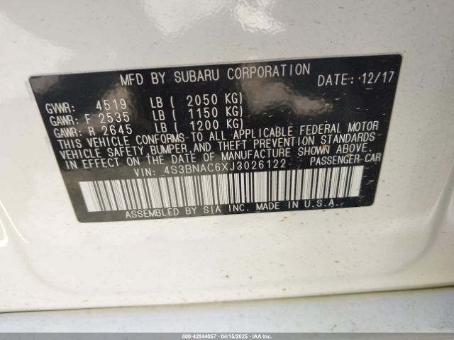 4S3BNAC6XJ3026122 Subaru Legacy 2.5i Premium