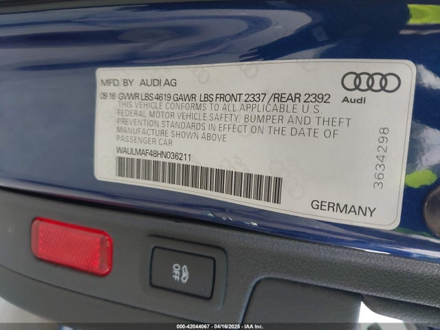 WAULMAF48HN036211 Audi A4 2.0t Ultra Premium