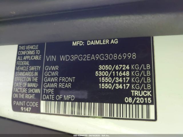 WD3PG2EA9G3086998 Mercedes-Benz Metris