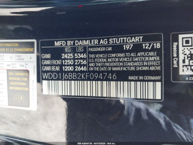 WDD1J6BB2KF094746 Mercedes-Benz Amg E 53 4matic
