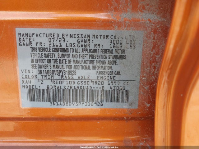Nissan Sentra Sr Xtronic Cvt 2023 3N1AB8DV5PY318928 Image 9