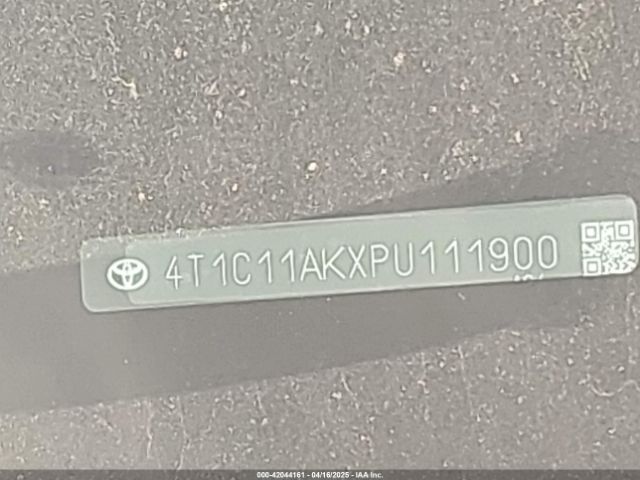 4T1C11AKXPU111900 Toyota CAMRY LE