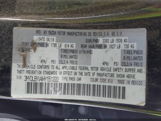 3MYDLBYV4HY151222 Toyota YARIS IA