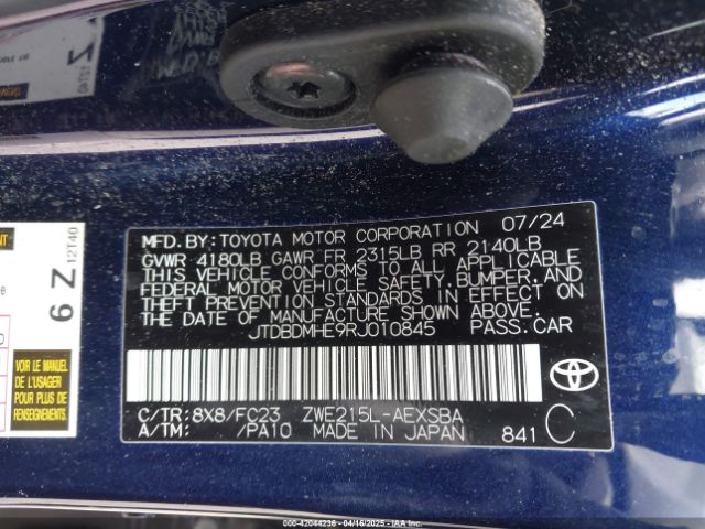 JTDBDMHE9RJ010845 Toyota 2zr-fxe