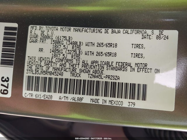3TMLB5JN5RM045248 Toyota Tacoma Trd Sport 4wd