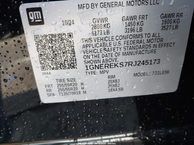 1GNEREKS7RJ245173 Chevrolet Traverse Fwd Ls