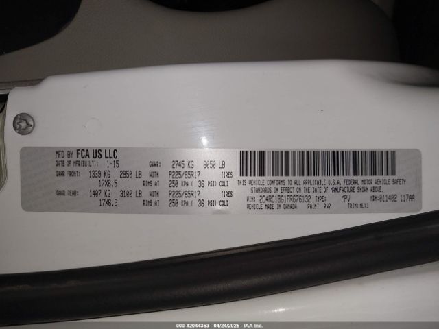 2C4RC1BG1FR676132 Chrysler Town & Country Touring