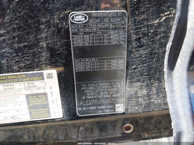 SALE27RU7N2070968 Land Rover Defender 110 X-dynamic Se