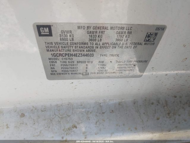 1GCRCPEH4EZ344603 Chevrolet Silverado 1500 Work Truck 2wt