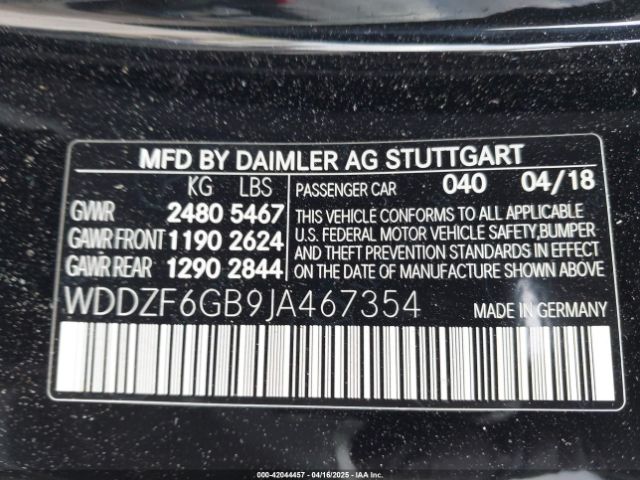WDDZF6GB9JA467354 Mercedes-Benz E 400 4matic