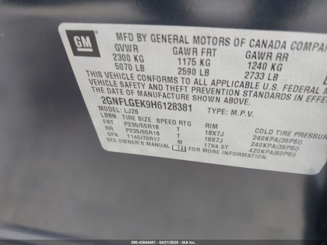 2GNFLGEK9H6128381 Chevrolet Equinox Premier