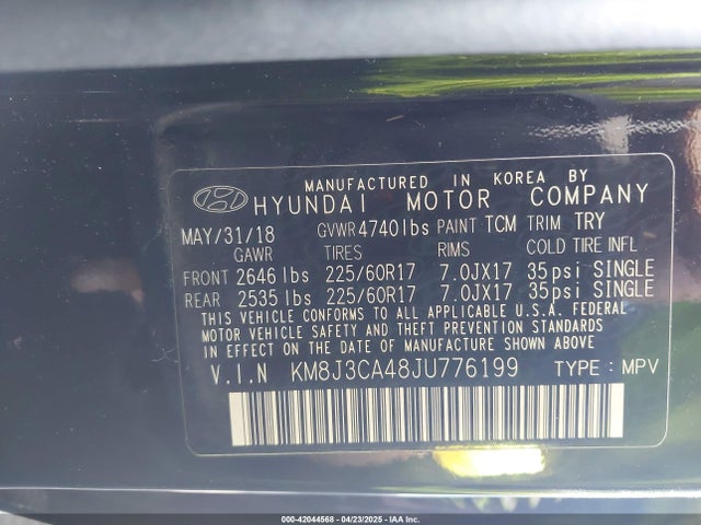 Hyundai Tucson Sel Plus 2018 KM8J3CA48JU776199 Image 9