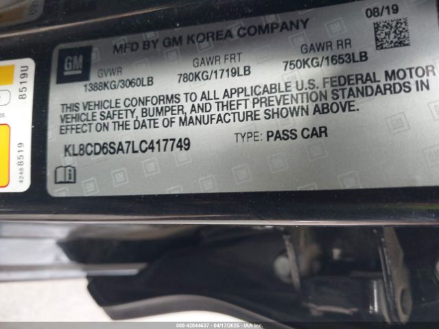 KL8CD6SA7LC417749 Chevrolet Spark Fwd 1lt Automatic
