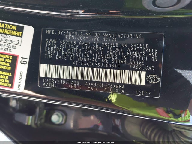 Toyota CAMRY LE 2025 4T1DAACK3SU101641 Image 9