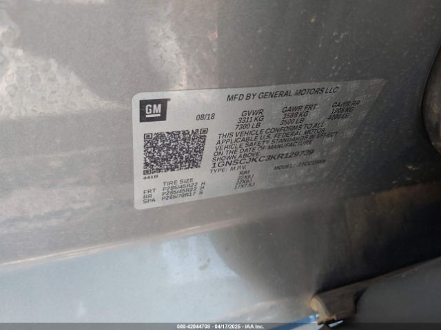 1GNSCJKC3KR129739 Chevrolet Suburban Premier