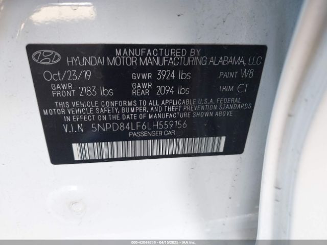2020 HYUNDAI ELANTRA 5NPD84LF6LH559156 Photo 8