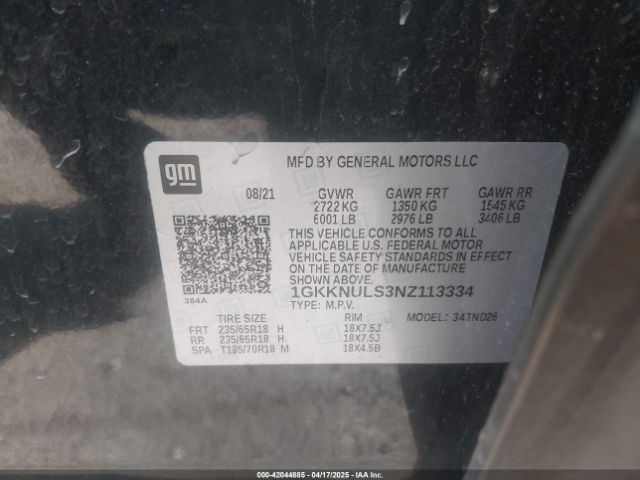 2022 GMC ACADIA 1GKKNULS3NZ113334 Photo 8