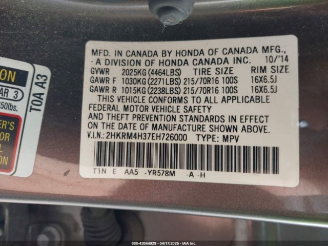 2HKRM4H37EH726000 Honda CR-V LX