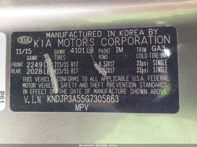 KNDJP3A55G7305863 KIA SOUL +