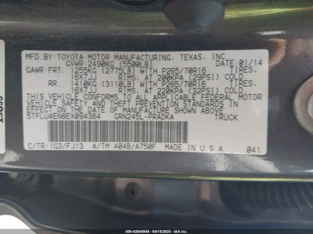 5TFLU4EN6EX094364 Toyota Tacoma Base V6